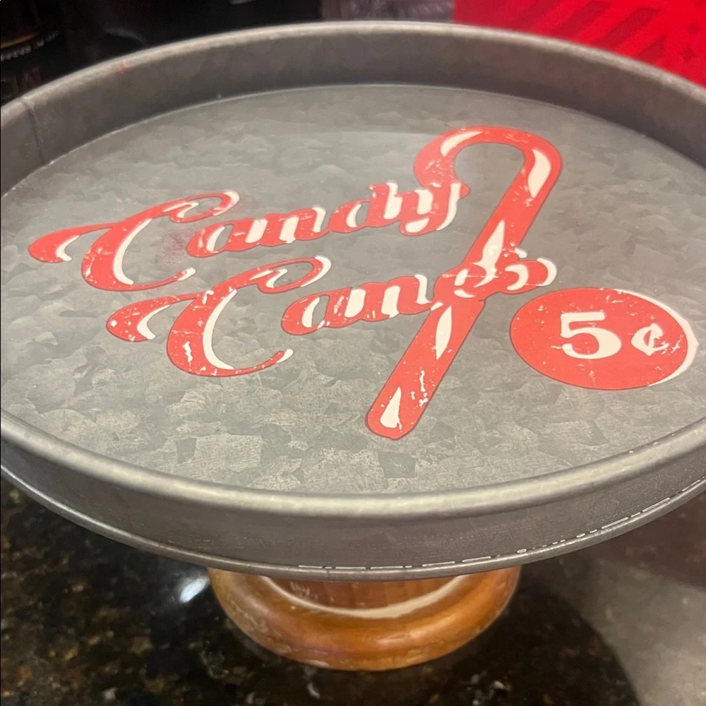 Candy Cane Metal Cake Stand Serving Piece